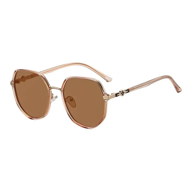 AAJF TR/Memory Plastic Metal Round Sunglasses Women's-2