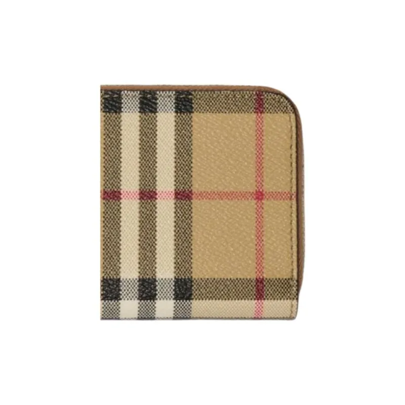 Burberry Calfskin Wallet Women's Beige & Heather Brown-2