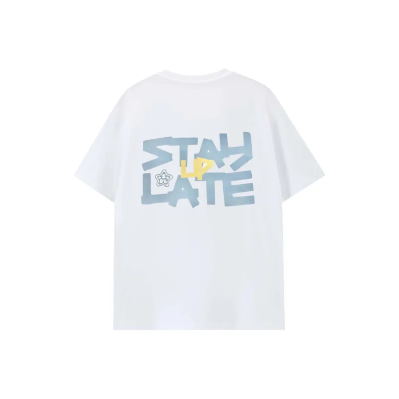 STAY UP LATE T Shirt Unisex White-1