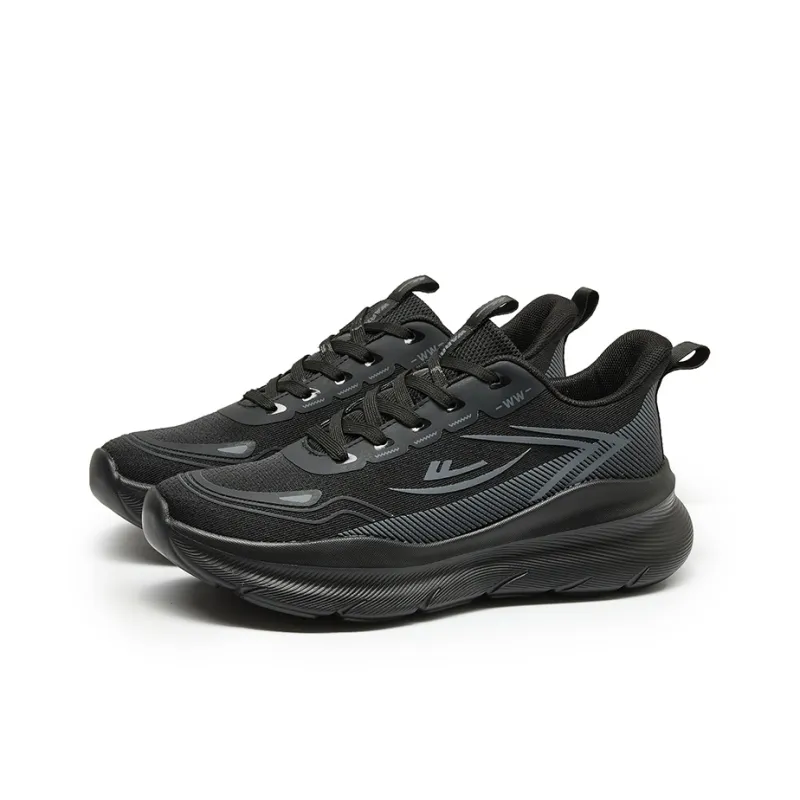 WARRIOR Running Shoes Men Low Top Black Gray-1