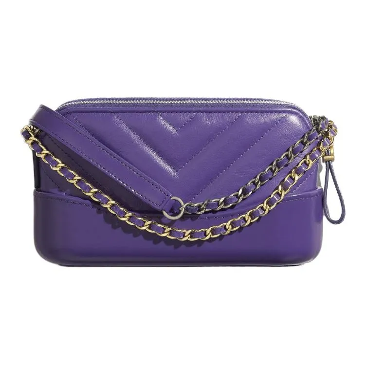 CHANEL Gabrielle Calfskin Shoulder Bag, Crossbody Bag Extra Mini Women's Purple-1