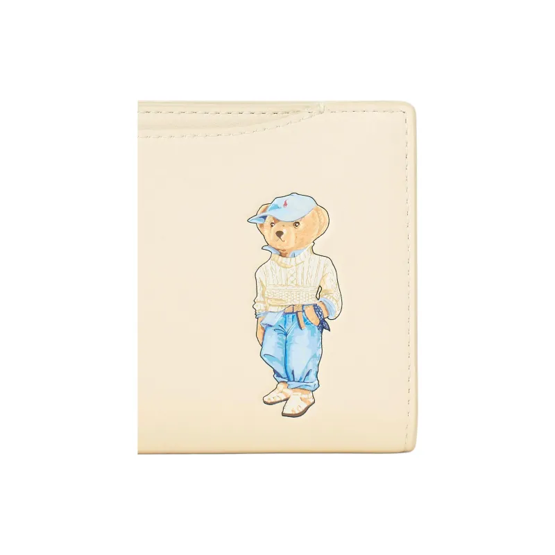 Polo Ralph Lauren Leather Wallet Women's Beige & Blue-3