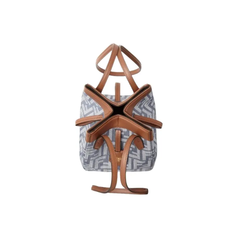 FENDI Origami Jacquard Shoulder Bag Mini Women's Blue-2