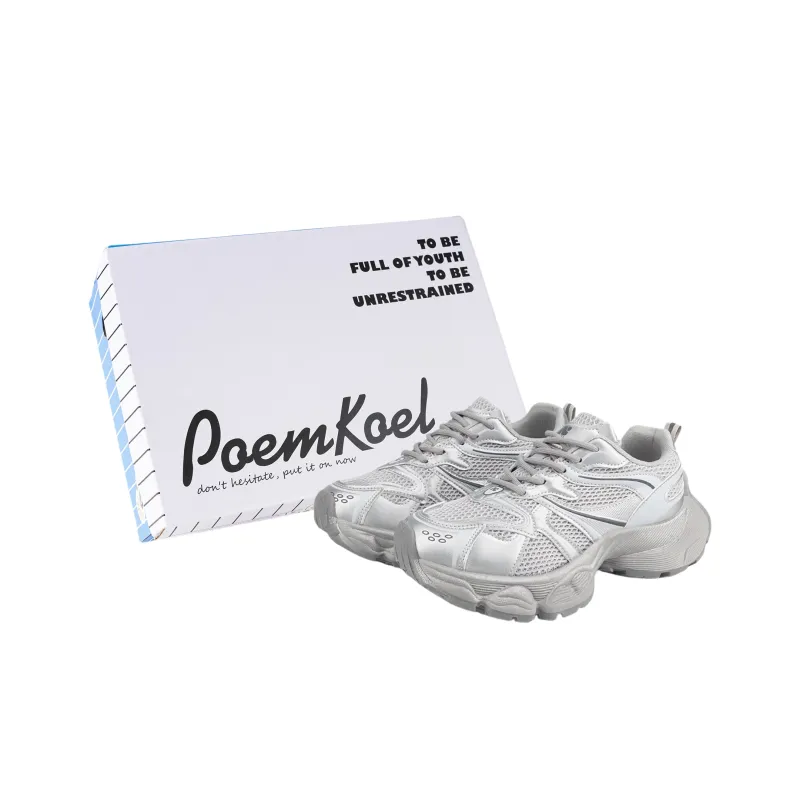 POEM KOEL Height Increasing Abrasion Resistant Lightweight Low Top Chunky Sneakers Women's-5