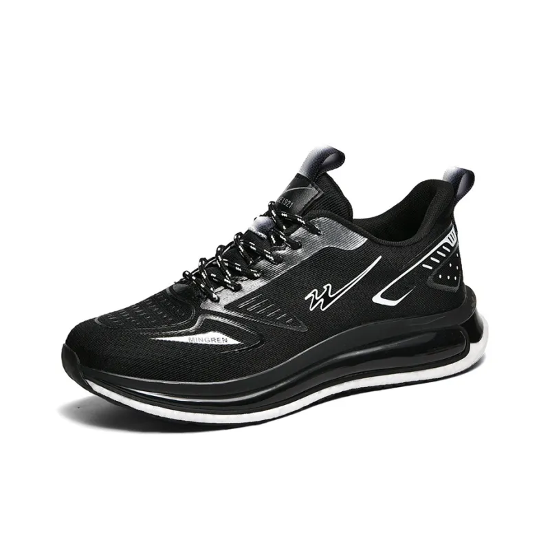 Binary Cushioning, Lightweight, Breathable, Slip Resistant Low Top Running Shoes Unisex Black-1