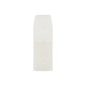 MO&CO Casual Long Skirts Women's Raw White
