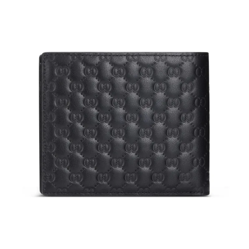 POLOMEISDO Top Grain Cow Leather Wallet Men's Black-1