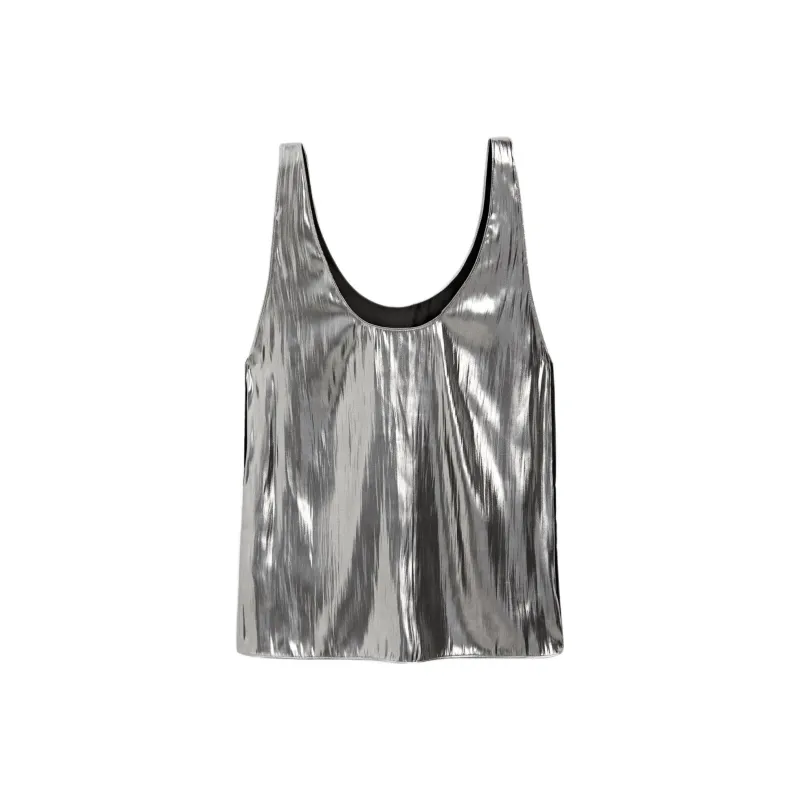 Massimo Dutti Tank Tops Women's Silver-1