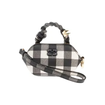 GANNI Recycled Leather Handbag Trumpets Women's Black