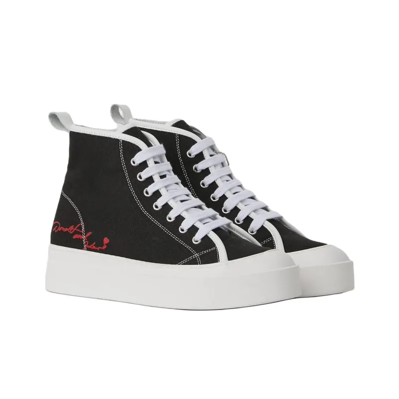 Disney x KARL LAGERFELD Kl Maxi Vi High Top Canvas Shoes Men's Black-1