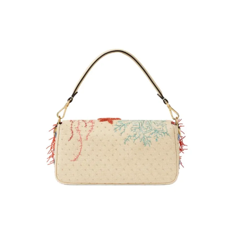 FENDI Woven Fabric Baguette Bag, Shoulder Bag, Crossbody Bag, Handbag Medium Size Women's Multicolor-2
