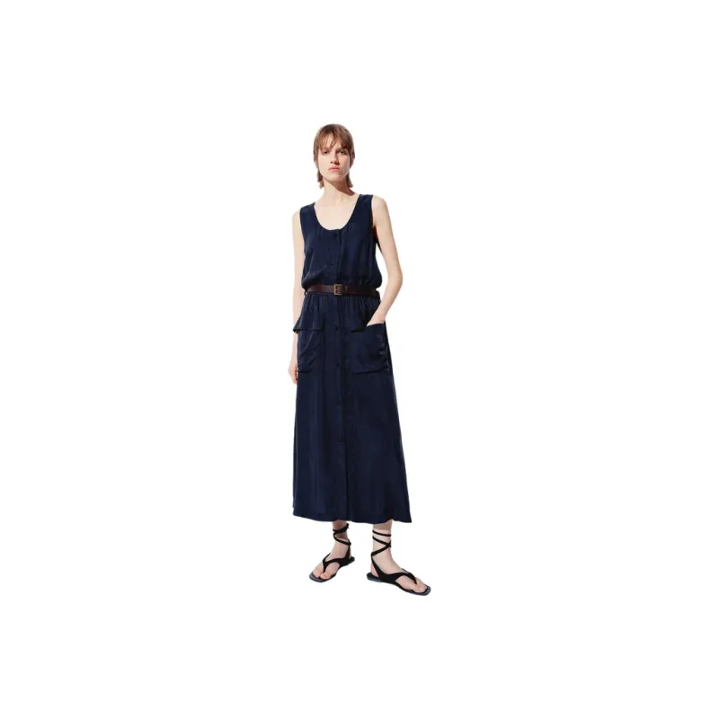 MO&CO Sleeveless Dresses Women's Dark Royal Blue-0