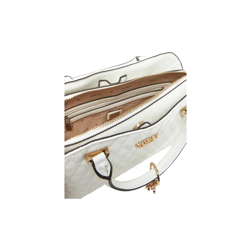 GUESS Faux Leather Handbag Tubas Women's White-2