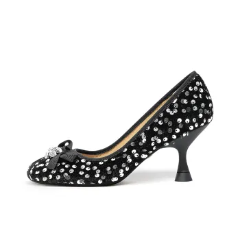 Lily Wei Rosescene Spool Heel High Heels Women's Black