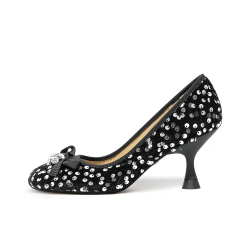 Lily Wei Rosescene Spool Heel High Heels Women's Black