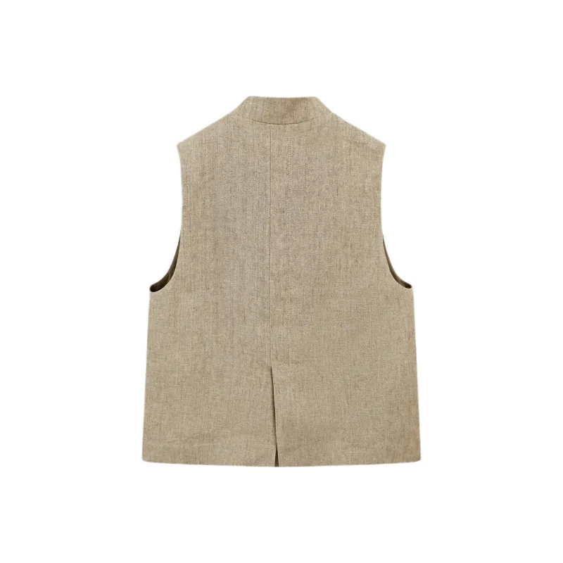 Massimo Dutti Tank Tops Women's Beige Brown-1