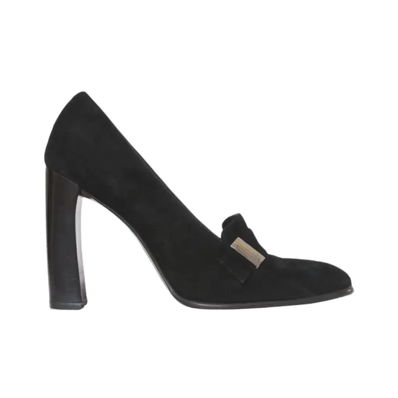 GUCCI Chunky Heel High Heels 10cm Women's Black-1