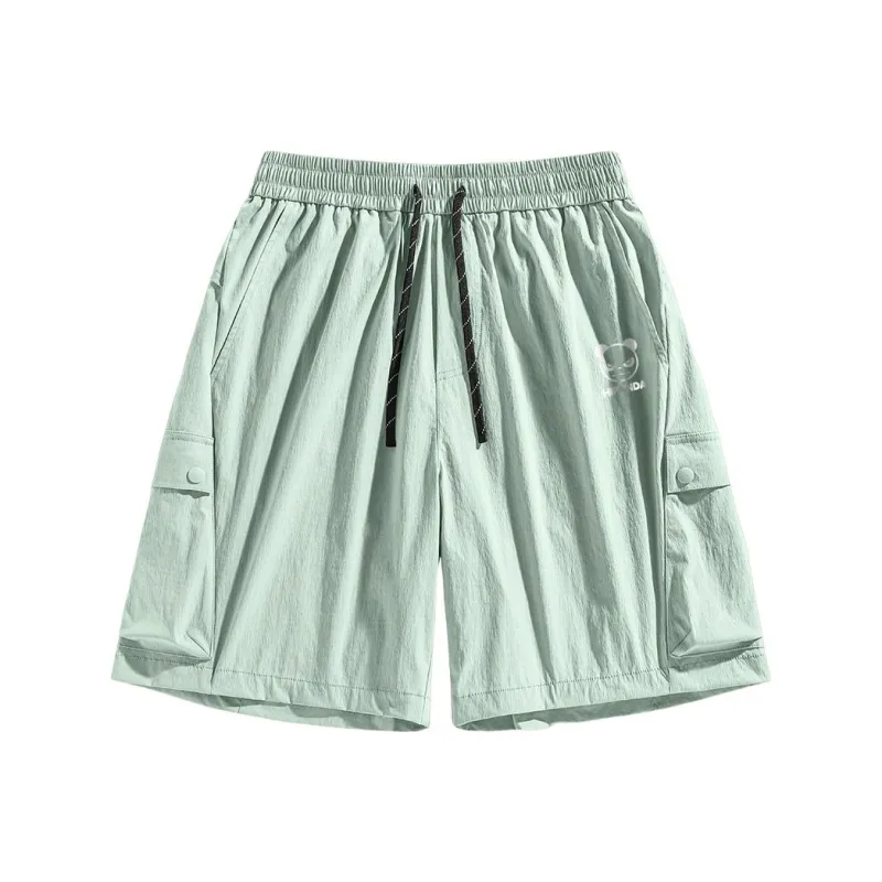 HIPANDA Cargo Shorts Unisex Light Green #P Panda White Thick Engraving Film-0