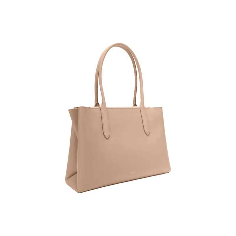 Furla NAPOLI Double Layer Calfskin Tote Bag, Shopping Bag, Shoulder Bag Tubas Women's Light Pink-1