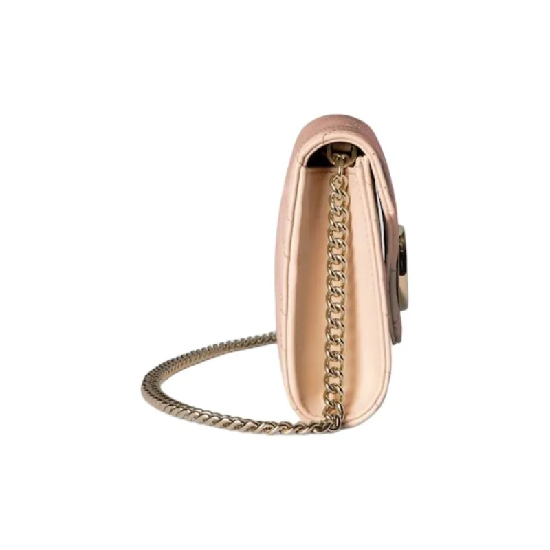 GUCCI GG Marmont Leather Shoulder Bag, Crossbody Bag, Wallet Women's Light Pink-3