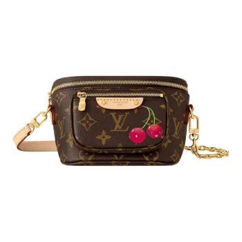 LOUIS VUITTON Takashi Murakami, Collaboration Bumbag Leather Fanny Pack Mini Women's Brown