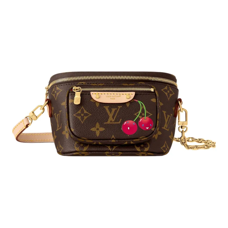 LOUIS VUITTON Takashi Murakami, Collaboration Bumbag Leather Fanny Pack Mini Women's Brown-0