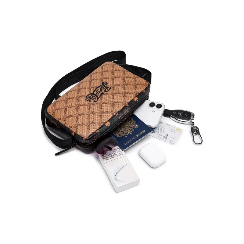 Pepsi PVC Crossbody Bag, Shoulder Bag Regular Unisex Cognac-4