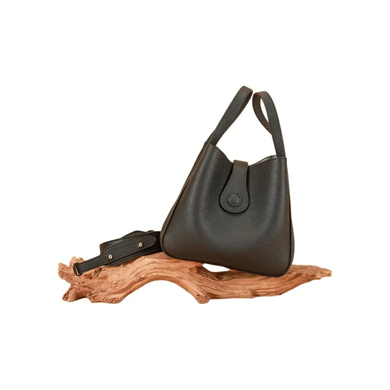 Why Cow Leather Bucket Bag, Basket Bag, Shoulder Bag, Crossbody Bag, Handbag Trumpets Women's Multicolor-6
