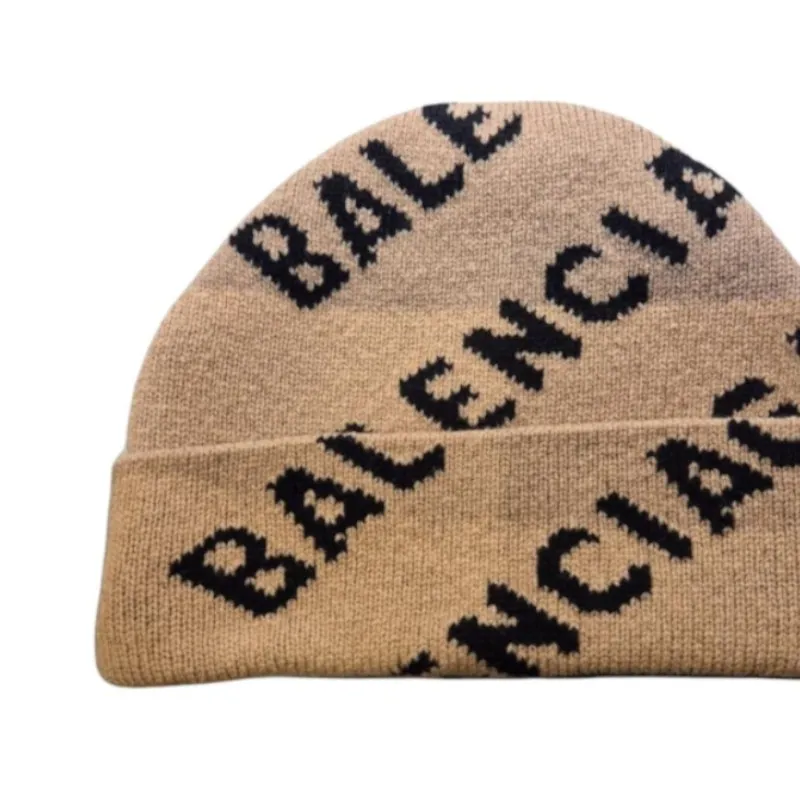 Balenciaga Wool Beanies Men's Beige-1