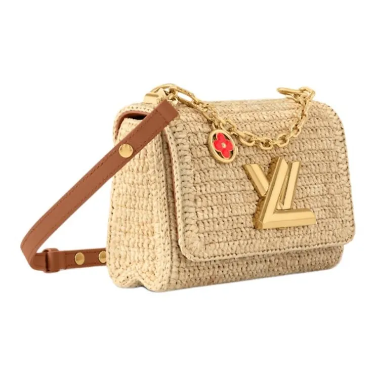 LOUIS VUITTON Raffia Handbag, Shoulder Bag Trumpets Women's Beige-1