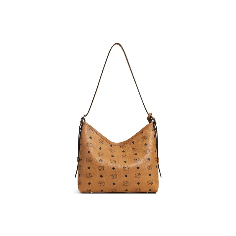 ST&SAT Synthetic Leather Tote Hobo Bag, Shoulder Bag Women's Brown Black-3