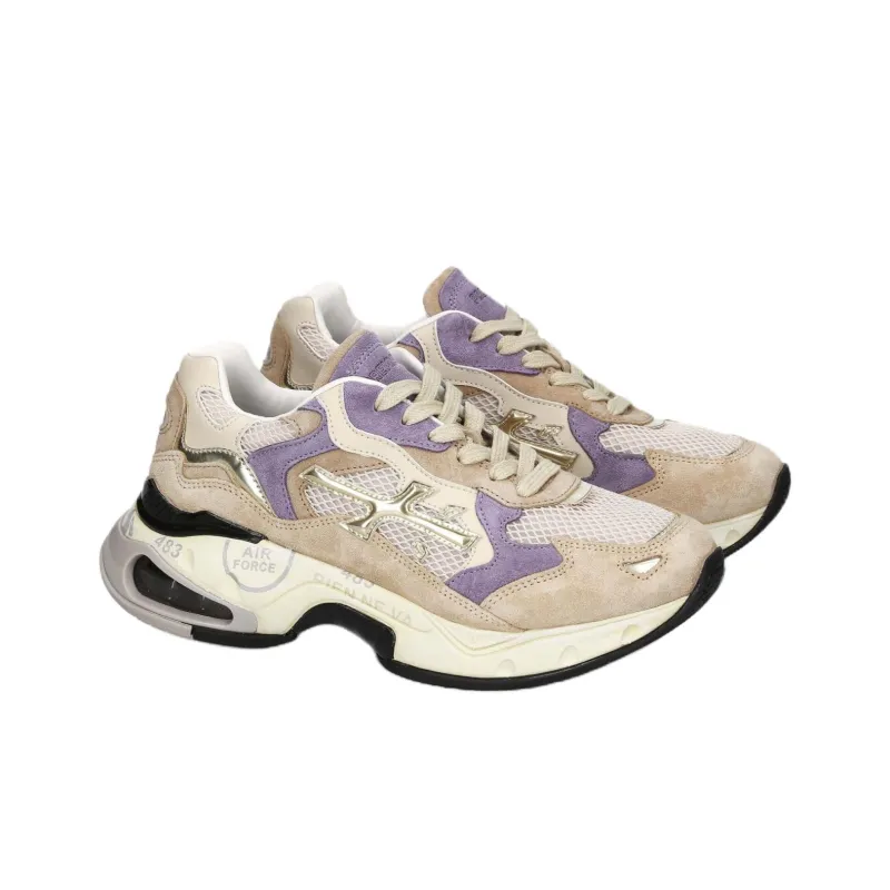 PREMIATA Sharky Low Top Casual Shoes Women's Beige-3