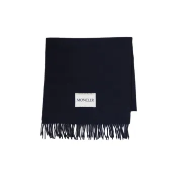 Moncler 100% Wool Knit Scarves Men's Black