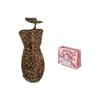 FLIM Sleeveless Dresses Women's Leopard Print Bear Box