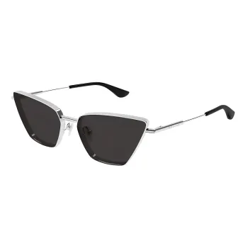 Alexander McQueen Metal Cat Eye Sunglasses Women's Silver