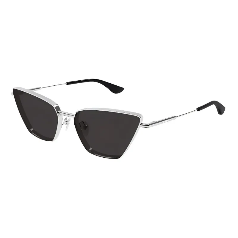 Alexander McQueen Metal Cat Eye Sunglasses Women's Silver-0