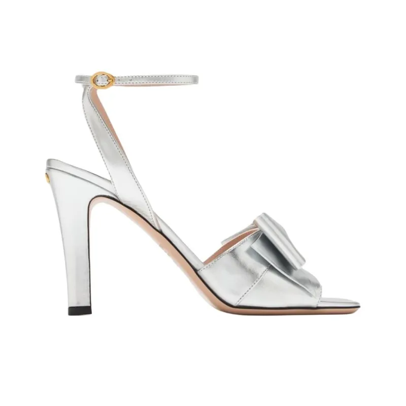 Valentino GARAVANI Bowow One Strap Sandals 9.5cm Women's Silver-1