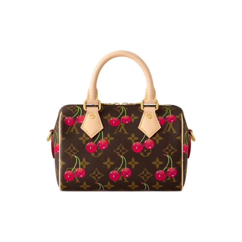 LOUIS VUITTON X Takashi Murakami Cherry Speedy Bandouliere 20 Brown Monogram-2