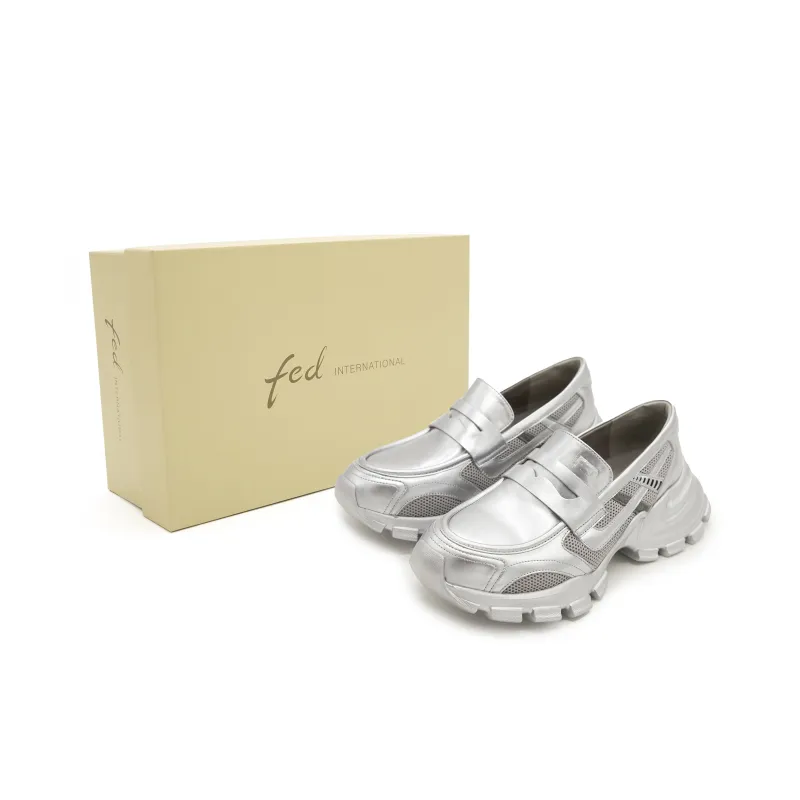 FED Loafers Women's Silver-2