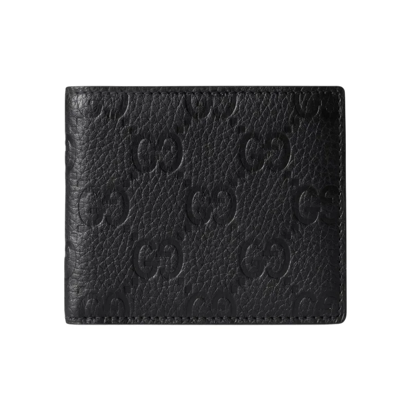 GUCCI Leather Wallet Men's Black-0