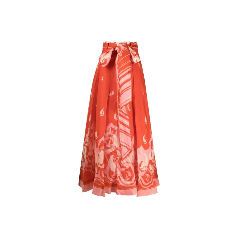 Zimmermann Printed Pleated Maxi Skirt-0