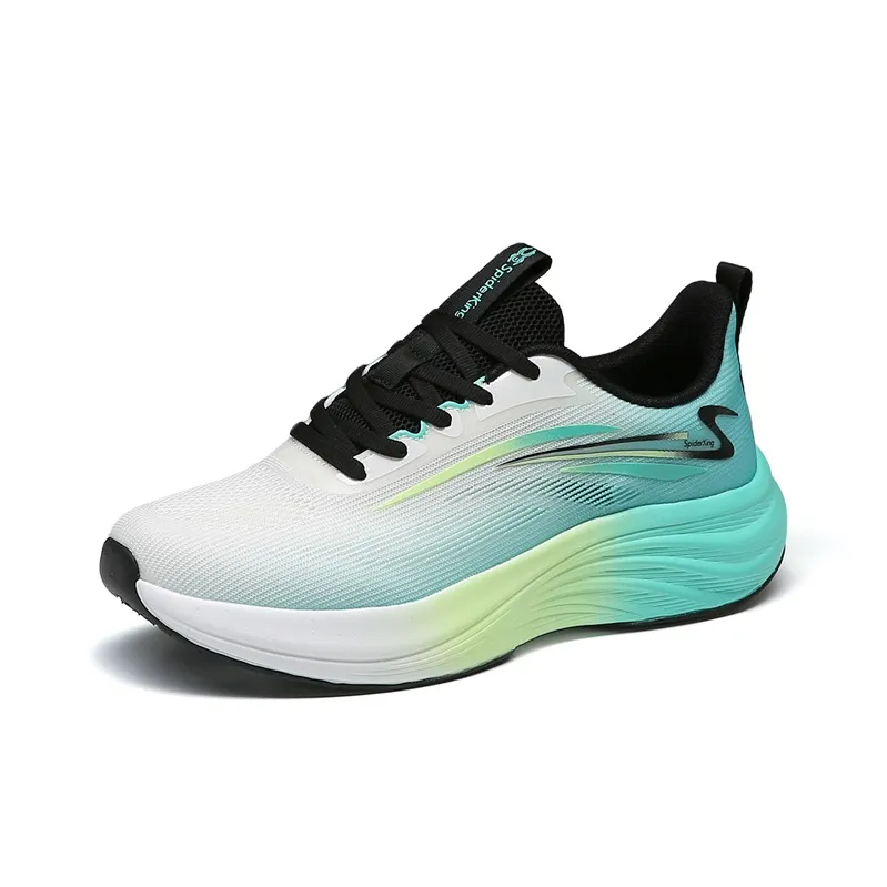 Spider King Low Top Running Shoes Men's White Green-0