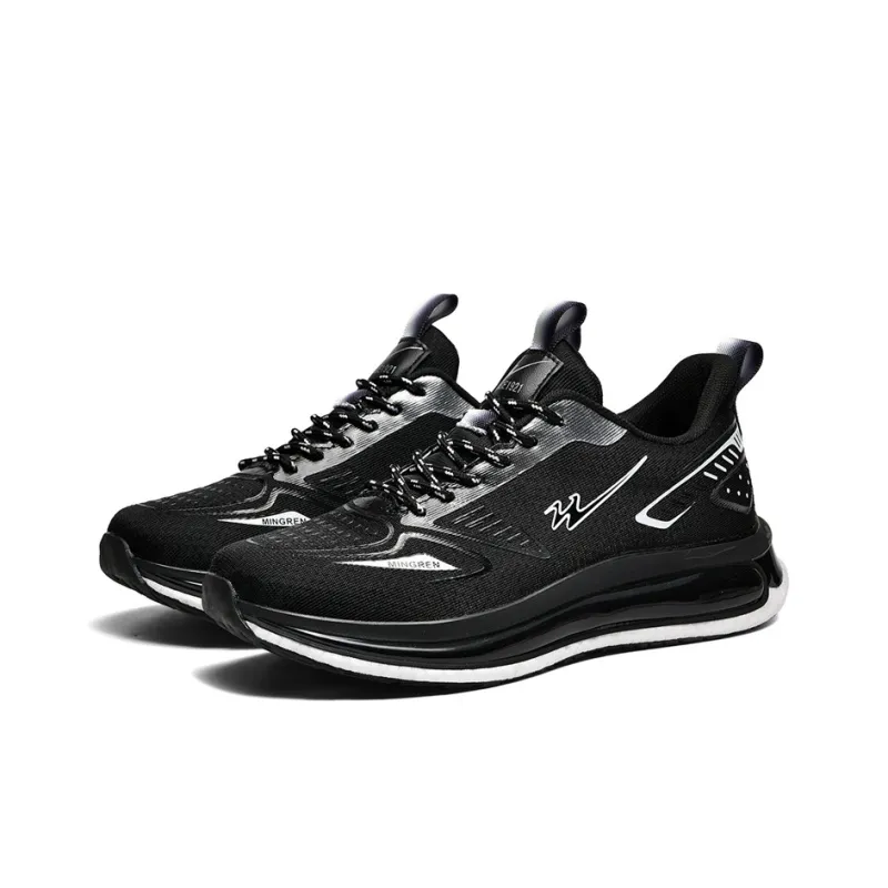 Binary Cushioning, Lightweight, Breathable, Slip Resistant Low Top Running Shoes Unisex Black-2