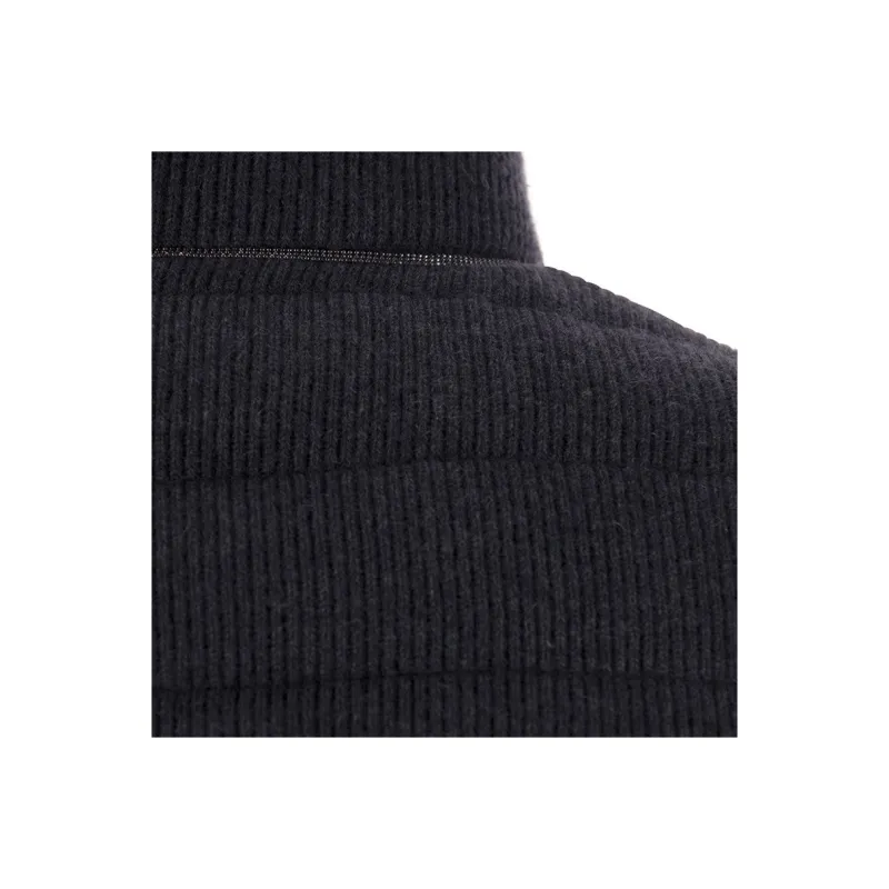 Brunello Cucinelli Ribbed Knit Sleeveless Down Jacket-5
