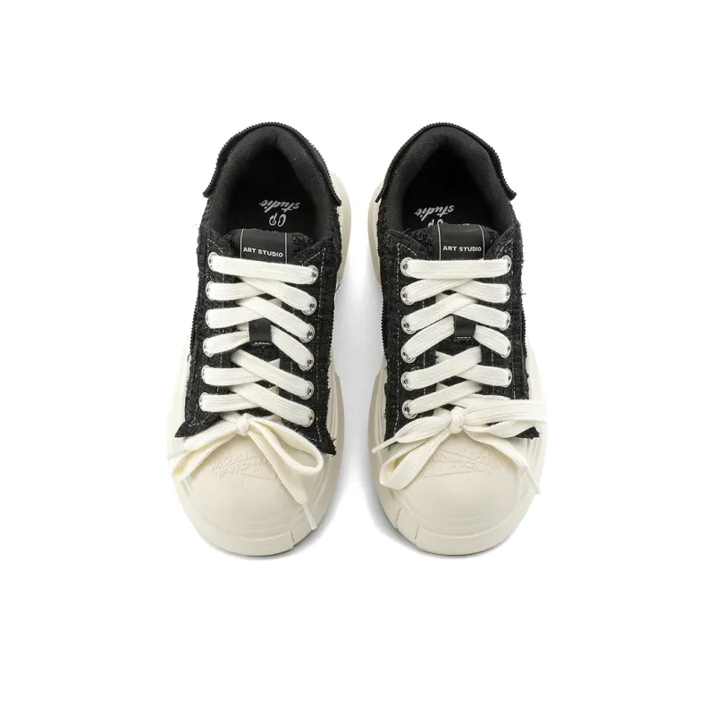 MOMGOG Breathable Low Top Skateboard Shoes Unisex Black-2