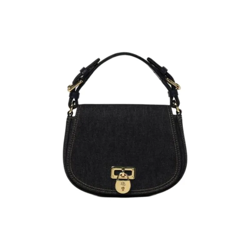 LAUREN RALPH LAUREN Denim Shoulder Bag, Crossbody Bag, Handbag Women's Blue Black-0