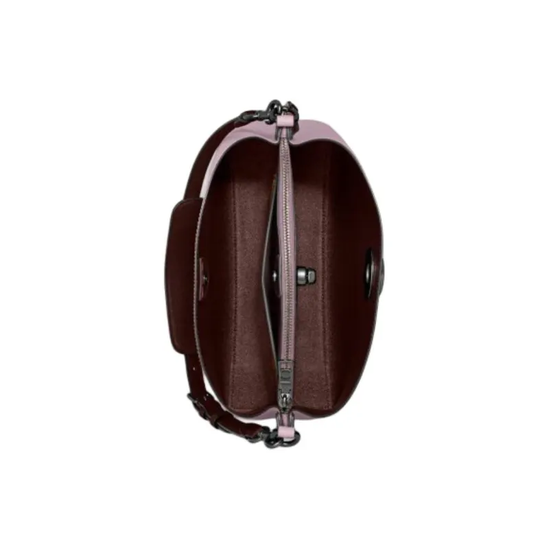 COACH Pebbled Leather Bucket Bags Shoulder Bags Women's Ice Purple-3