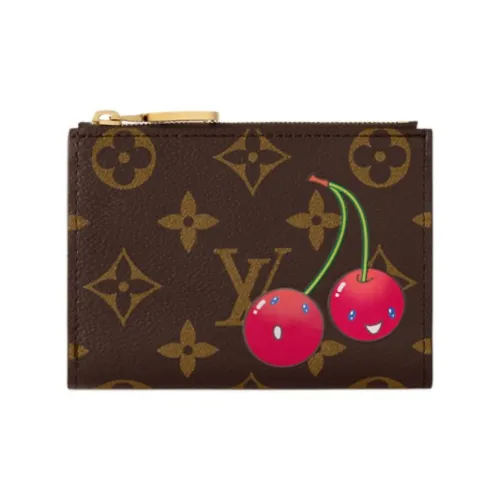 LOUIS VUITTON Takashi Murakami Collaboration Lisa Monogram Coated Canvas Wallet, Card Holder Women's Brown