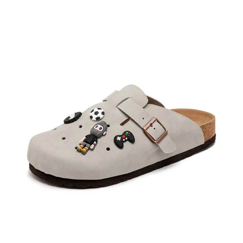 JOSINY Rubber Sole Cork Sole Closed Toe Slippers Men's-5