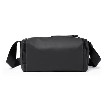 Old Man's Head Nylon Waterproof Fabric Shoulder Bag, Crossbody Bag Unisex Black